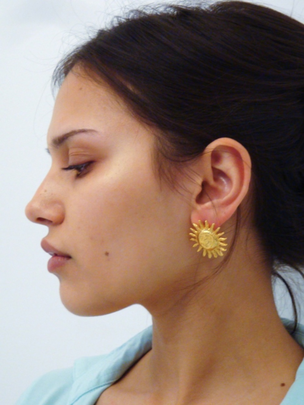 Gold Sun Earrings 100% Gold Plated Brass